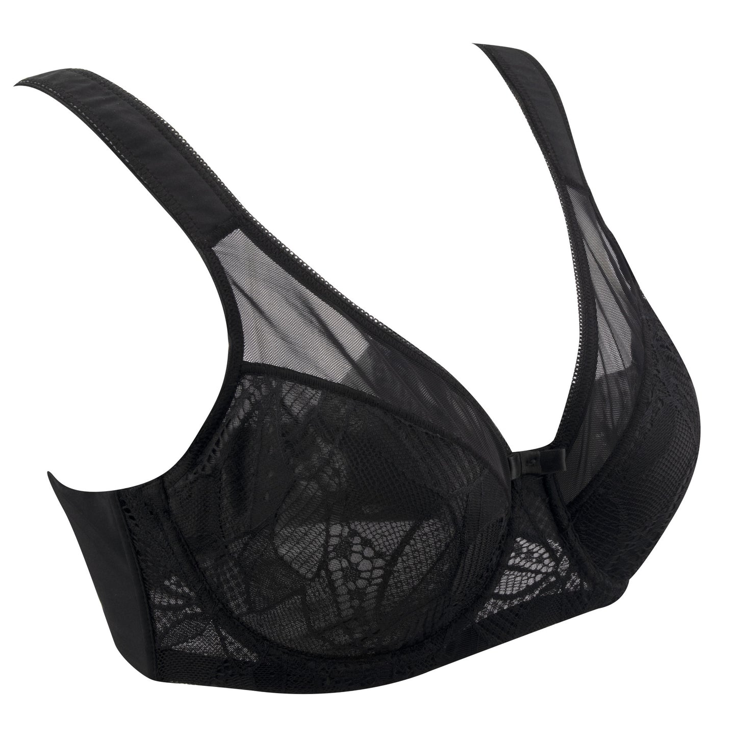 Plus Size Underwire Thin Cup Lace Sheer Bra