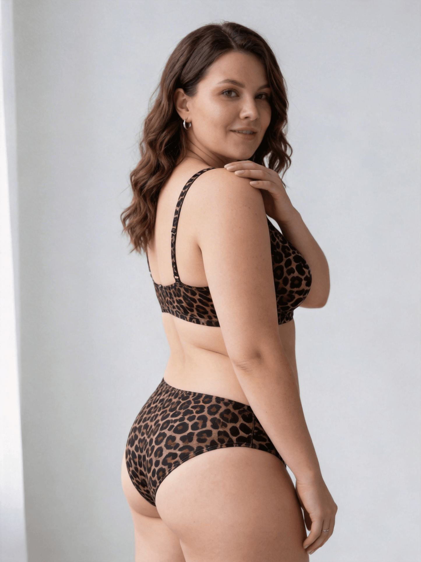 Wireless Full-Coverage Bra with Leopard Print Choosable