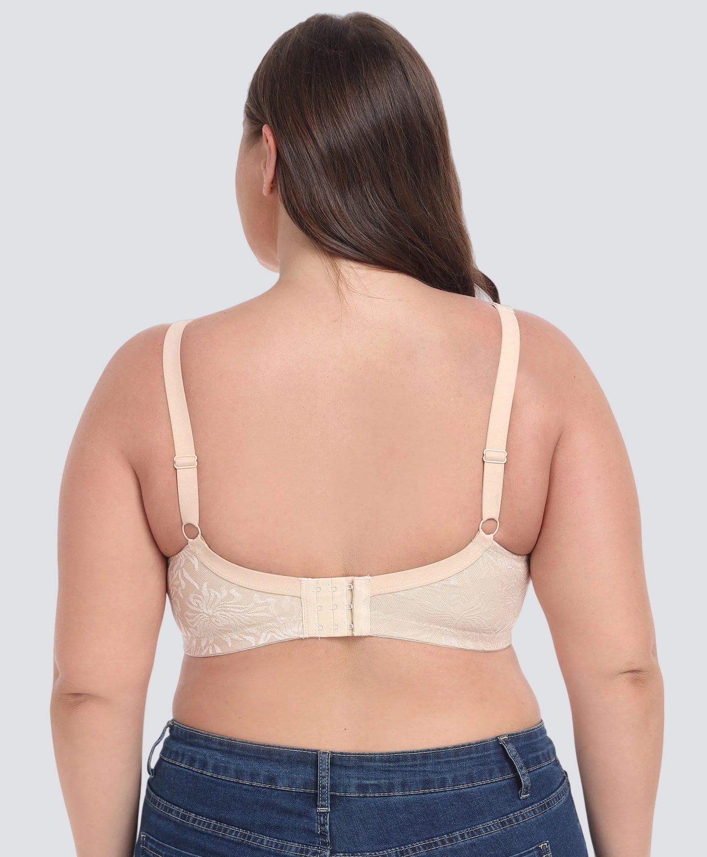 Plus Size Embroidered Full-Coverage Wireless Bra with Lift Support