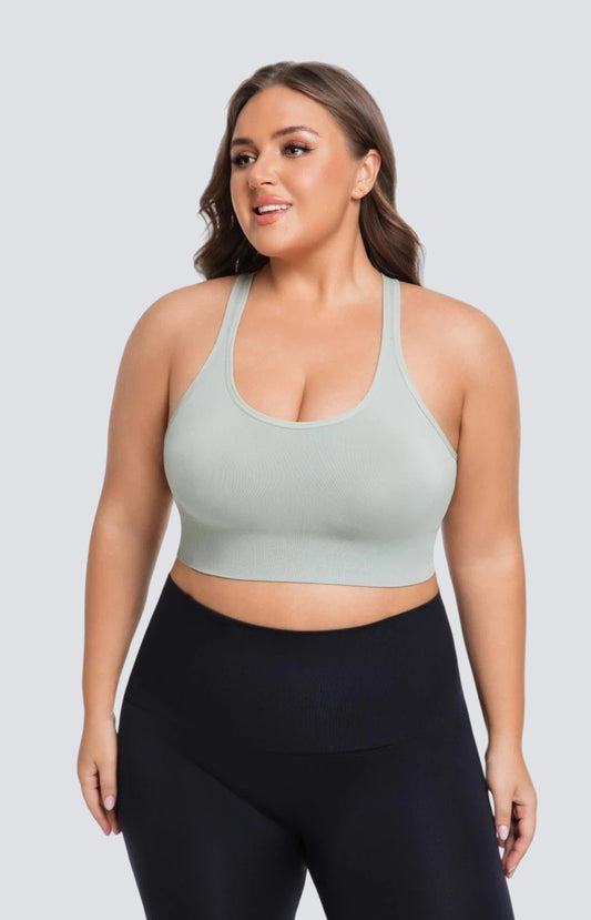 Seamless Sports Bra with Back-Smoothing Support
