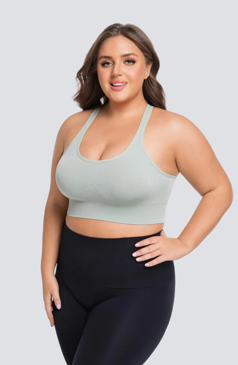 Seamless Sports Bra with Back-Smoothing Support