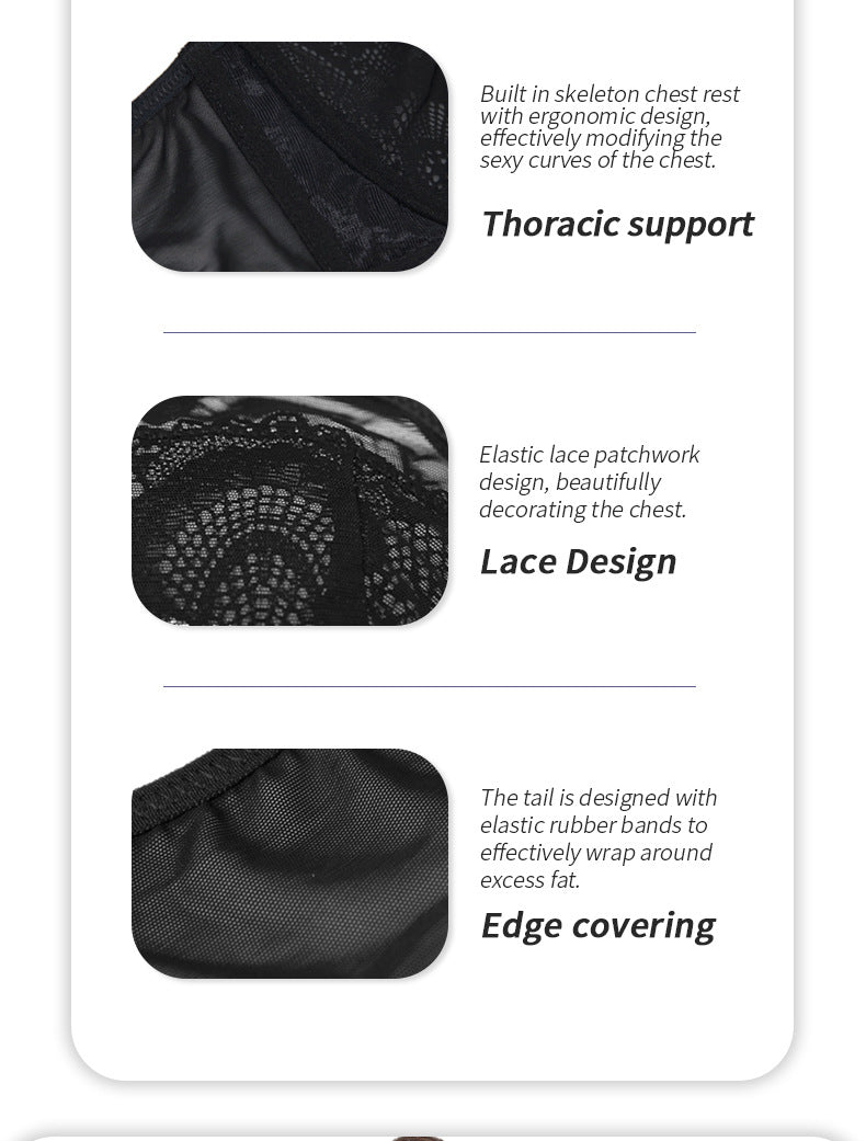 Plus Size Underwire Breathable Jacquard Ultra Thin Bra