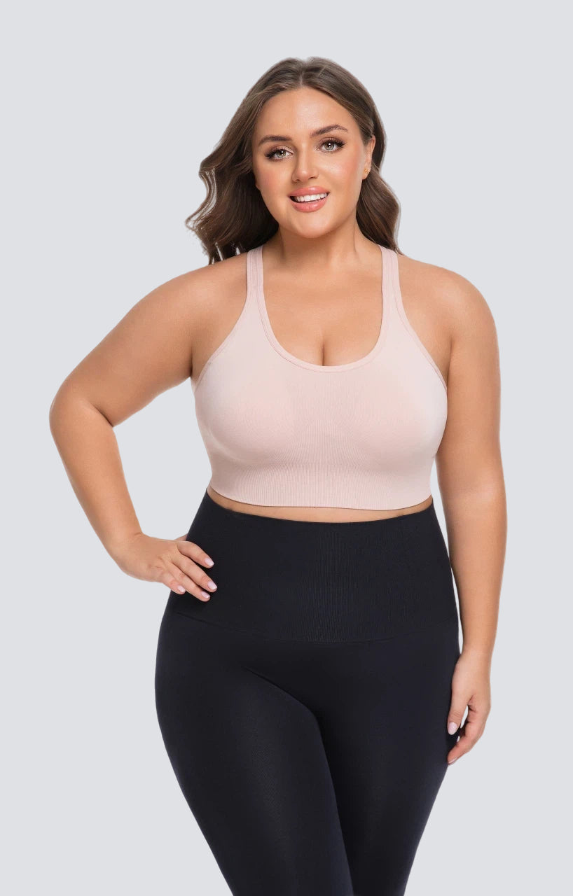 Seamless Sports Bra with Back-Smoothing Support