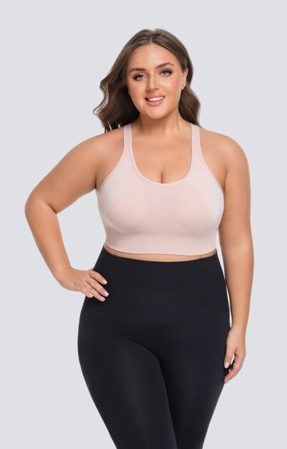 Seamless Sports Bra with Back-Smoothing Support