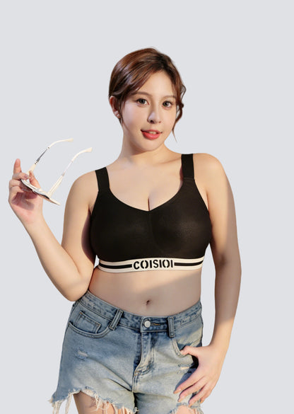 Plus Size Seamless High-Support Sports Bra with Full Coverage