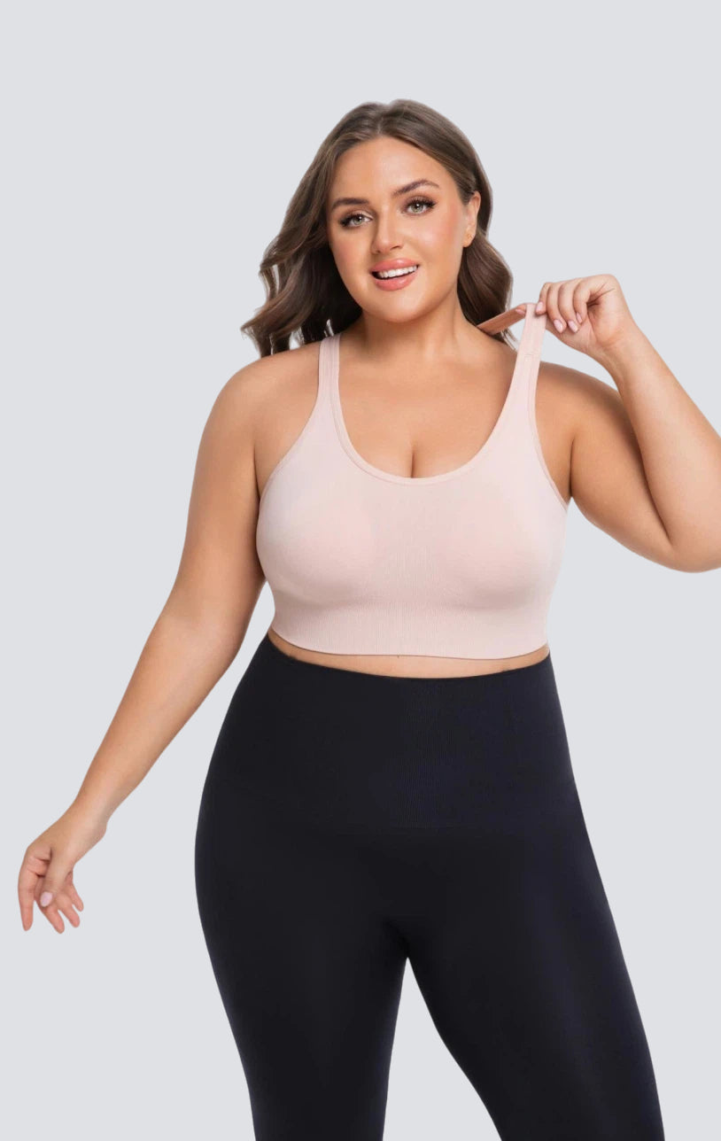 Seamless Sports Bra with Back-Smoothing Support