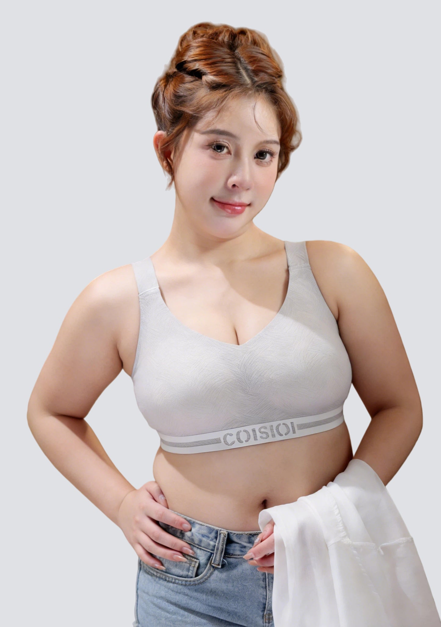 Plus Size Seamless High-Support Sports Bra with Full Coverage