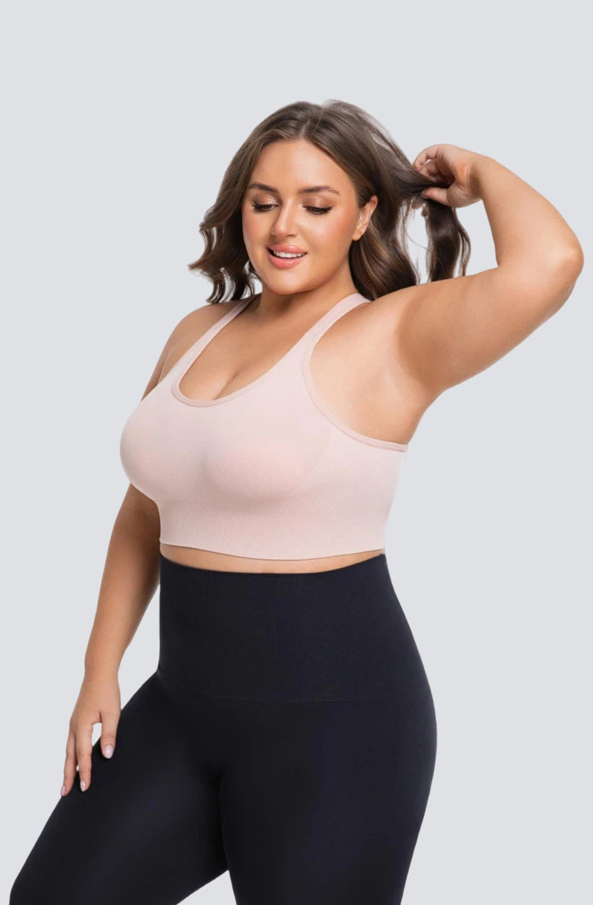 Seamless Sports Bra with Back-Smoothing Support