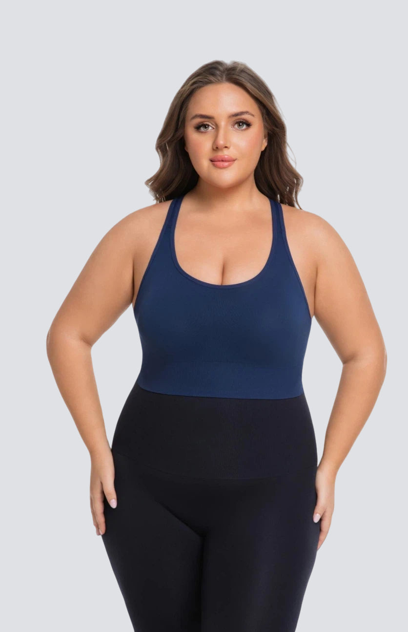 Seamless Sports Bra with Back-Smoothing Support