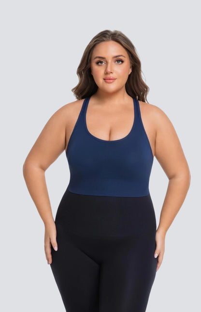 Seamless Sports Bra with Back-Smoothing Support