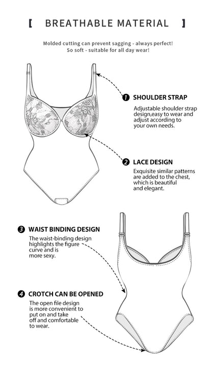 Plus Size Breathable Mold Cup Shaping Nylon Bodysuit