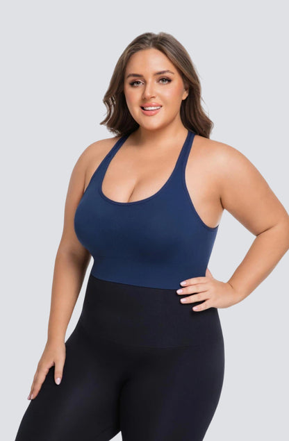 Seamless Sports Bra with Back-Smoothing Support