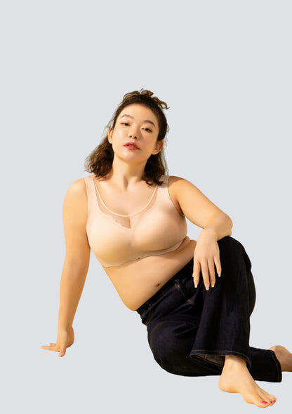 Plus Size Comfort Push-Up Bra with Soft Support & Side Smoothing