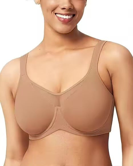 Unlined Minimizer Underwire Bra With Supportive Design