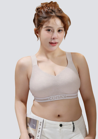 Plus Size Seamless High-Support Sports Bra with Full Coverage