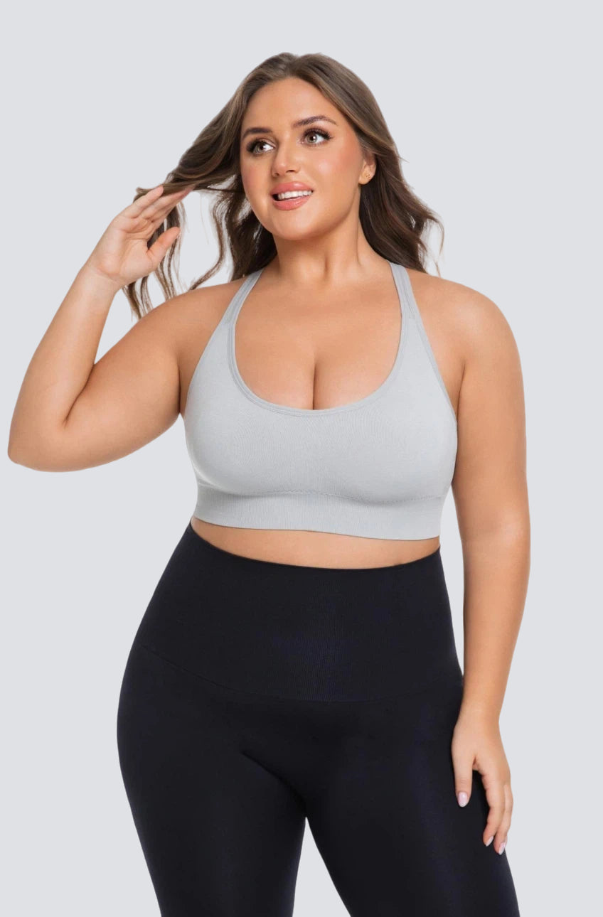 Seamless Sports Bra with Back-Smoothing Support