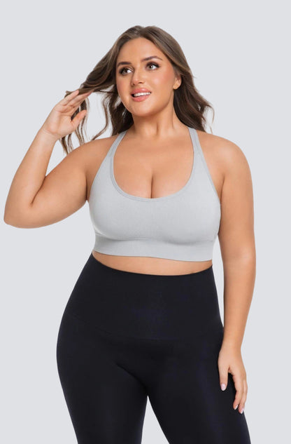 Seamless Sports Bra with Back-Smoothing Support