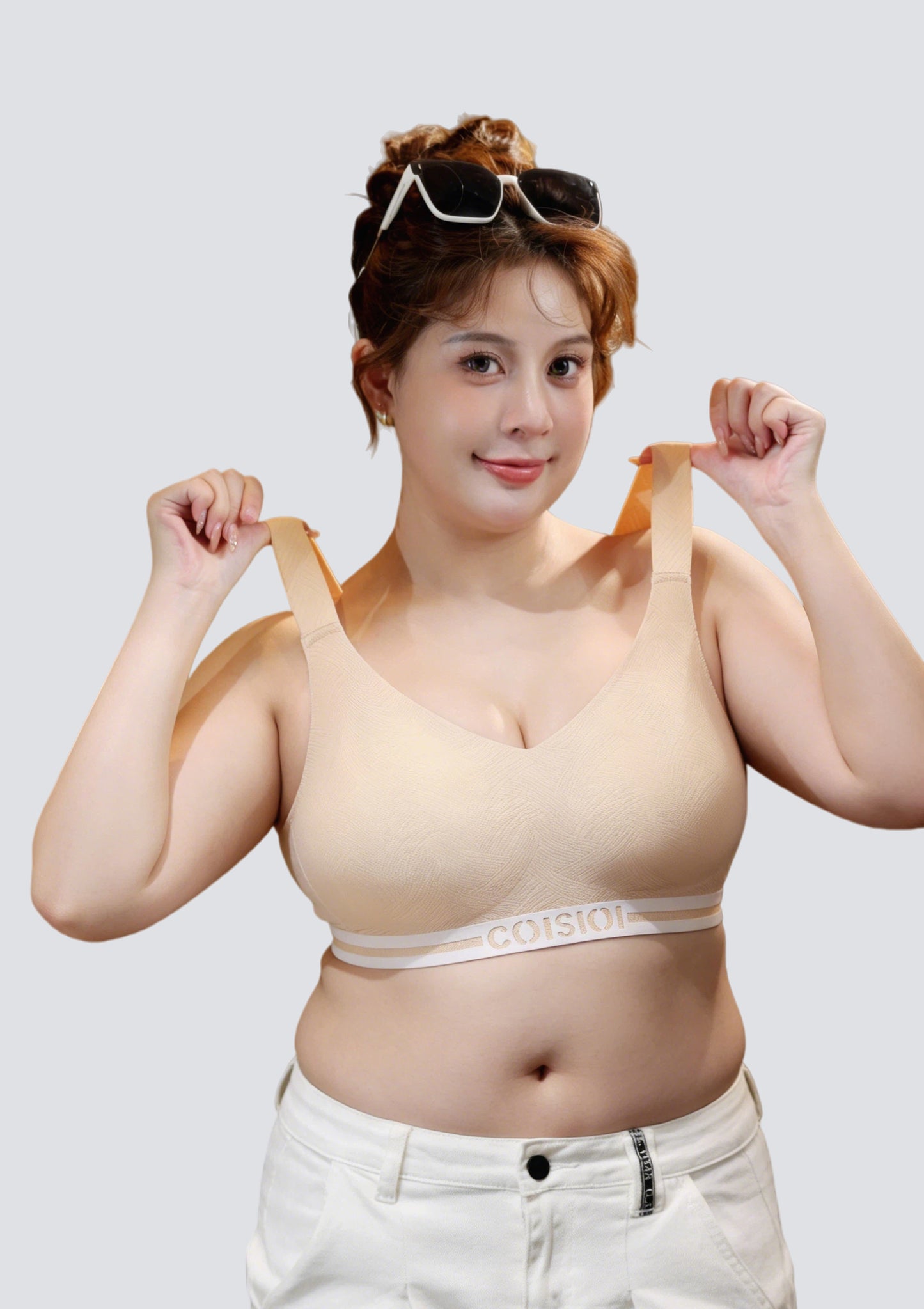 Plus Size Seamless High-Support Sports Bra with Full Coverage