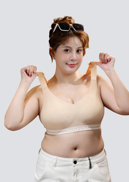 Plus Size Seamless High-Support Sports Bra with Full Coverage