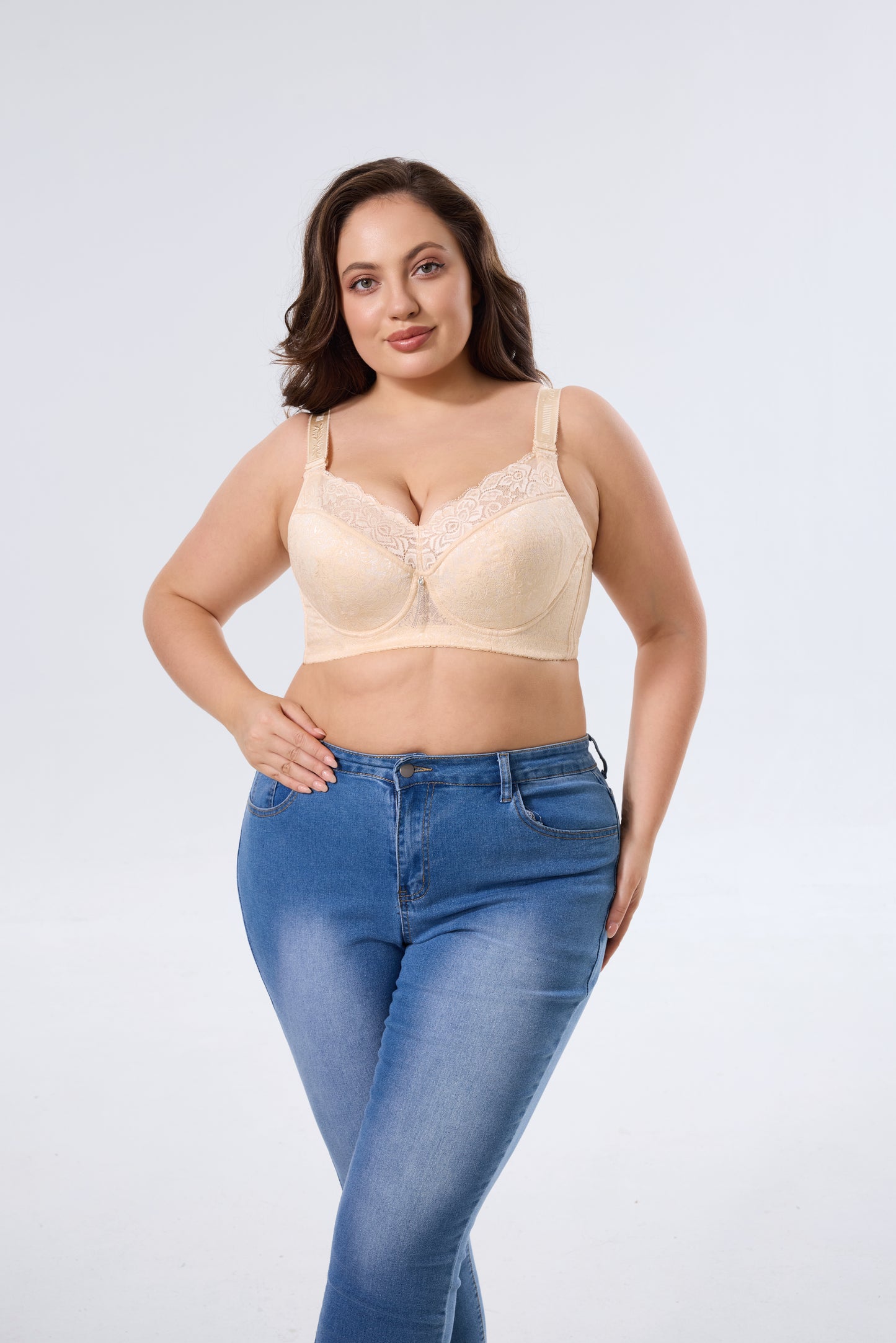 Wireless Full Coverage Lace Support Bra