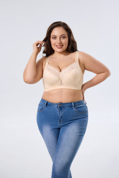 Wireless Full Coverage Lace Support Bra