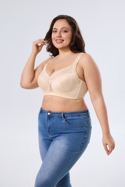 Wireless Full Coverage Lace Support Bra
