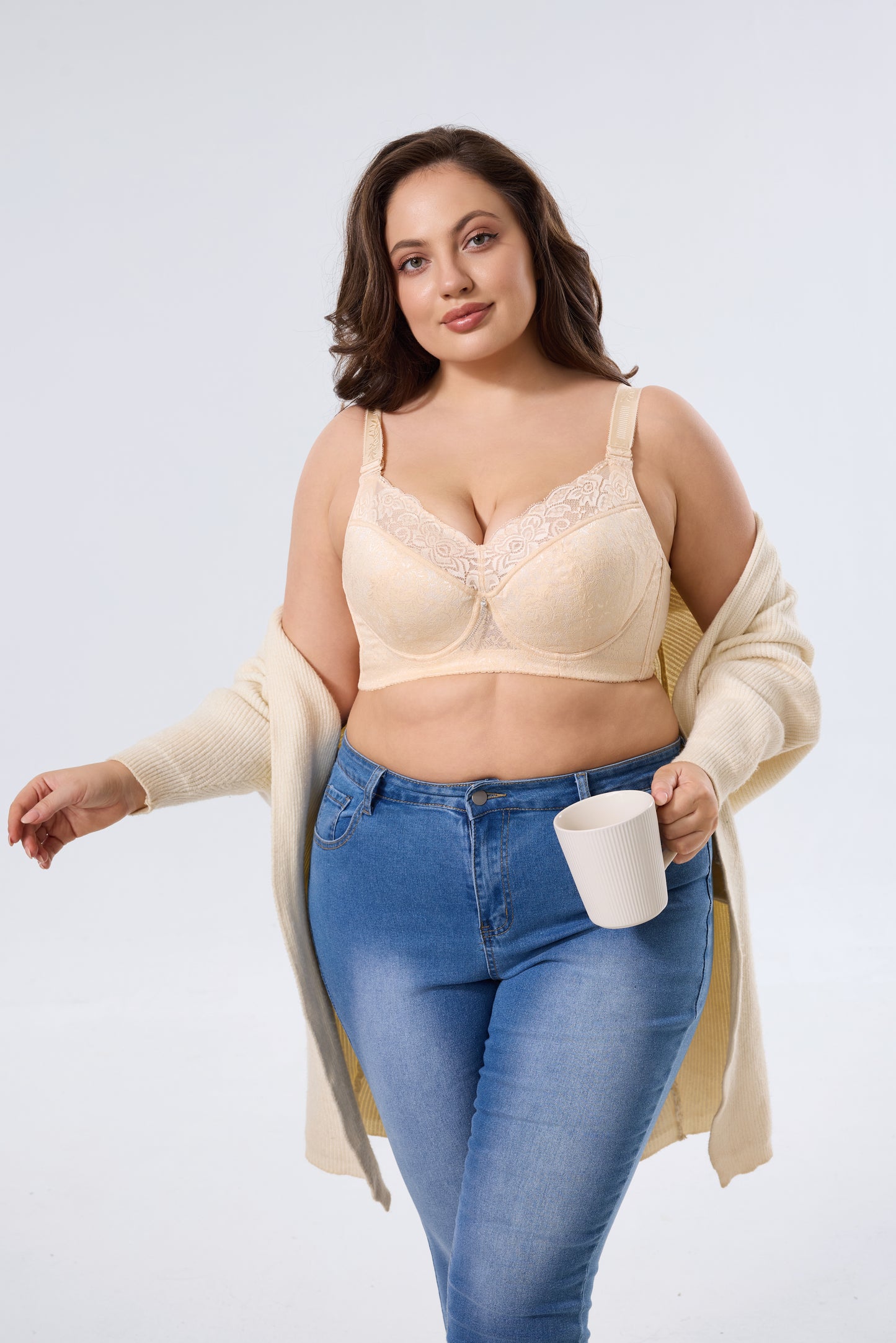 Wireless Full Coverage Lace Support Bra
