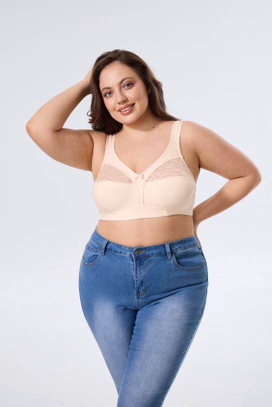 Breathable Mesh Full-Coverage Bra with Wireless Comfortable Lift