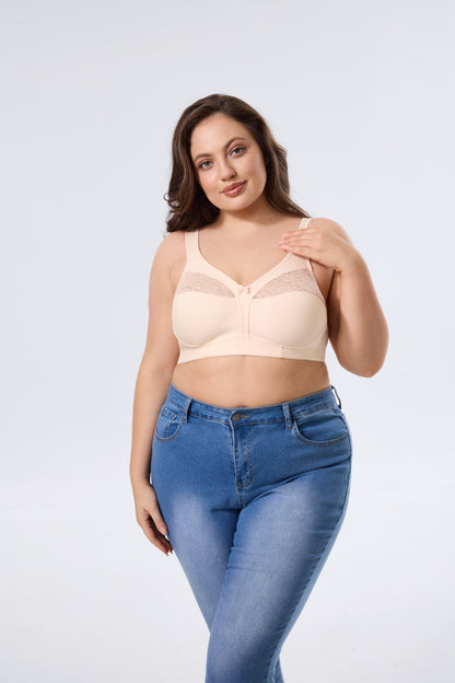 Breathable Mesh Full-Coverage Bra with Wireless Comfortable Lift