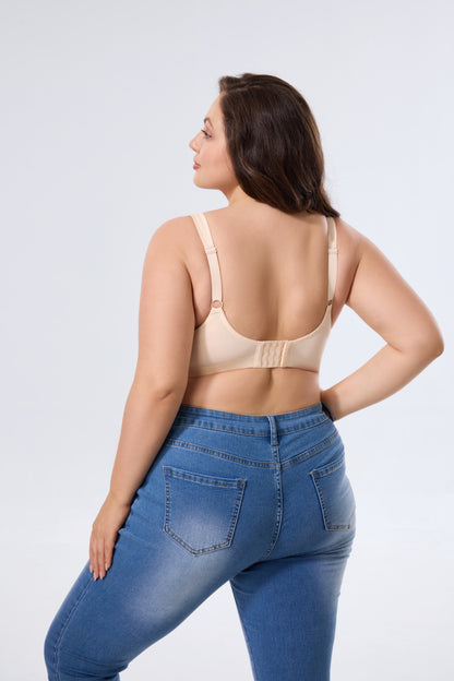 Breathable Mesh Full-Coverage Bra with Wireless Comfortable Lift