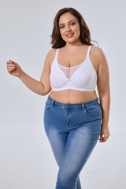 Unlined Minimizer Underwire Bra With Supportive Design