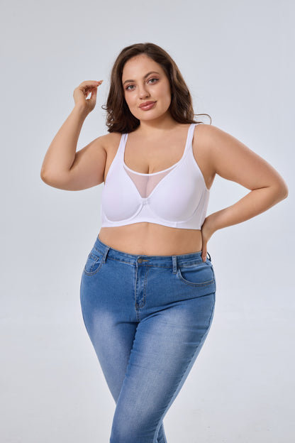 Unlined Minimizer Underwire Bra With Supportive Design