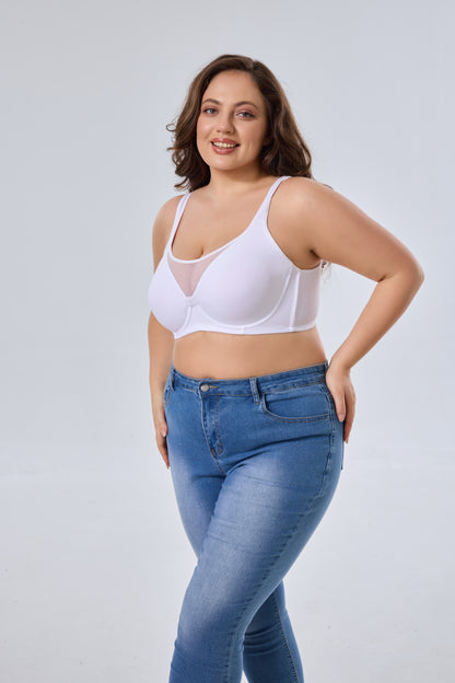 Unlined Minimizer Underwire Bra With Supportive Design