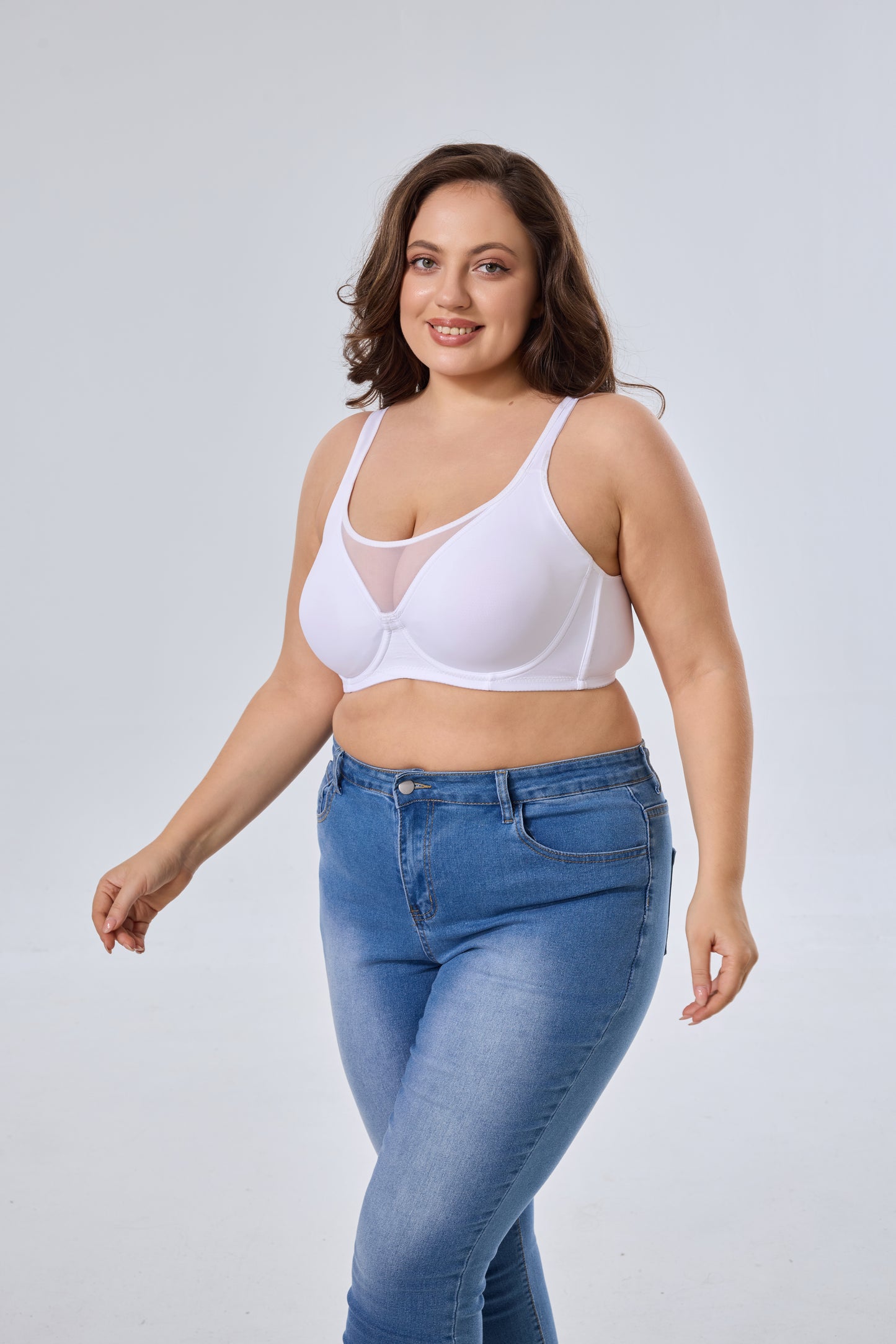 Unlined Minimizer Underwire Bra With Supportive Design
