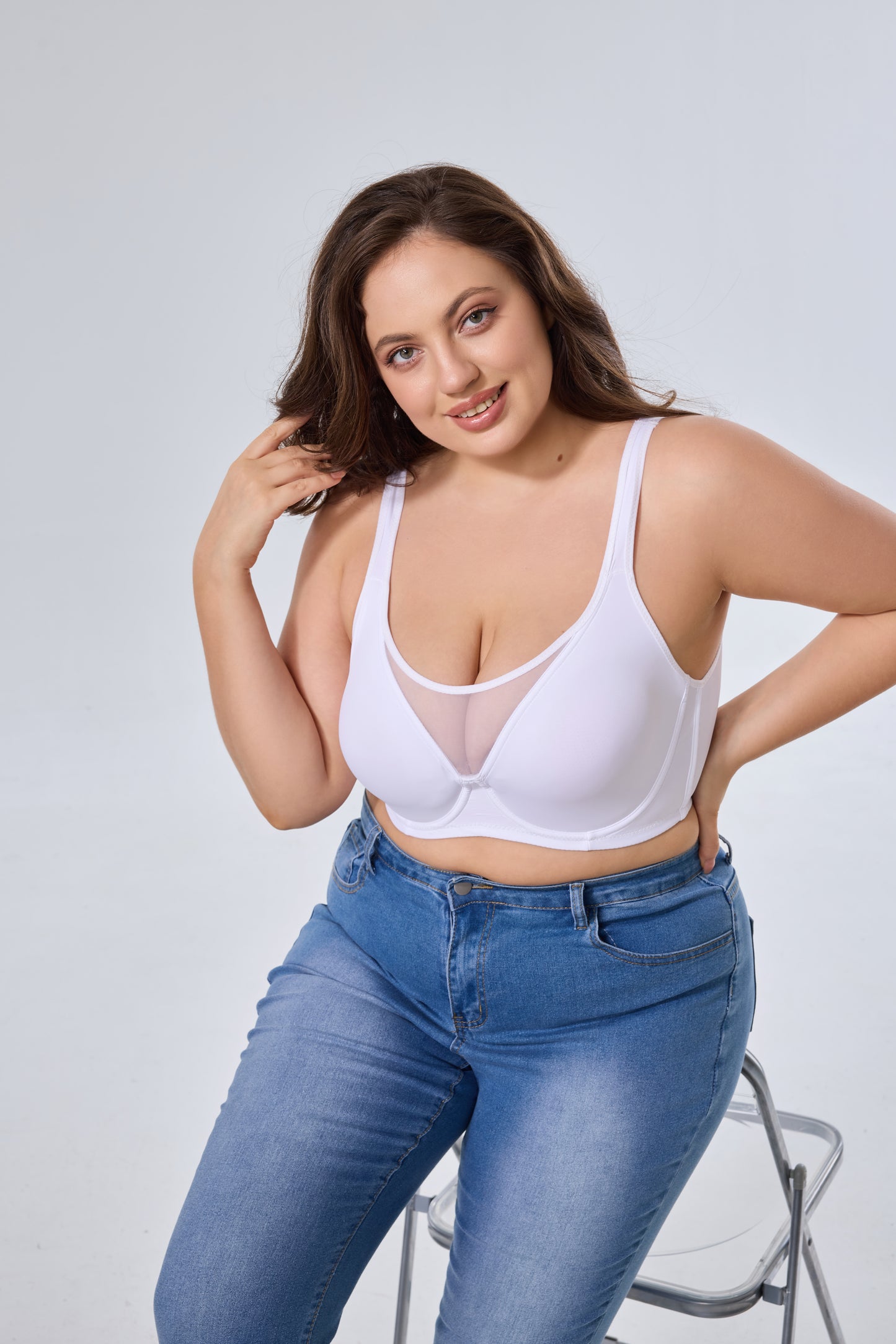 Unlined Minimizer Underwire Bra With Supportive Design