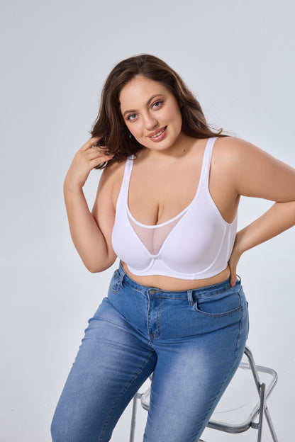 Unlined Minimizer Underwire Bra With Supportive Design