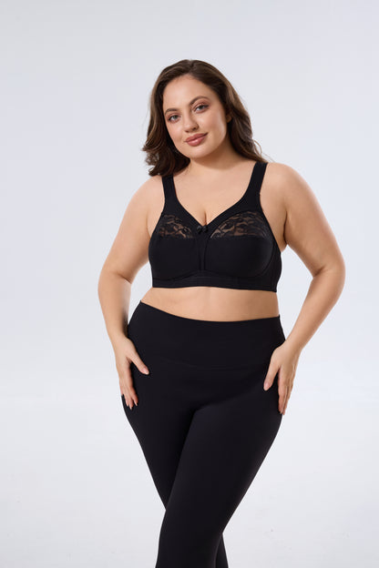 Breathable Mesh Full-Coverage Bra with Wireless Comfortable Lift