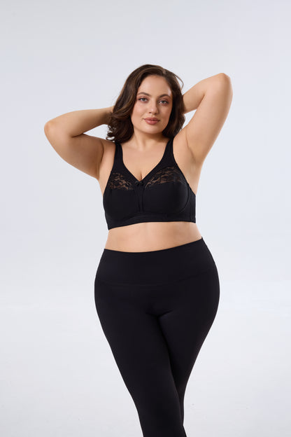 Breathable Mesh Full-Coverage Bra with Wireless Comfortable Lift