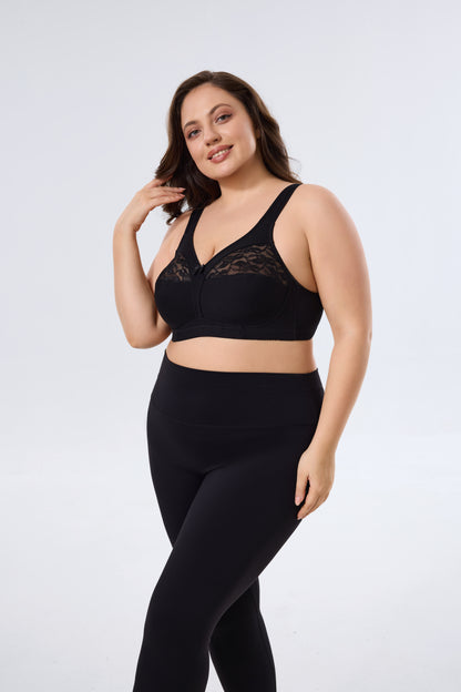 Breathable Mesh Full-Coverage Bra with Wireless Comfortable Lift