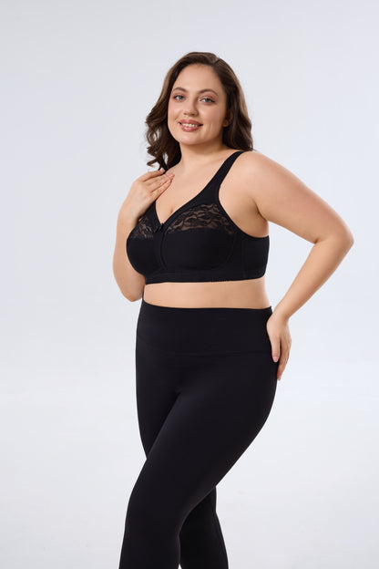 Breathable Mesh Full-Coverage Bra with Wireless Comfortable Lift