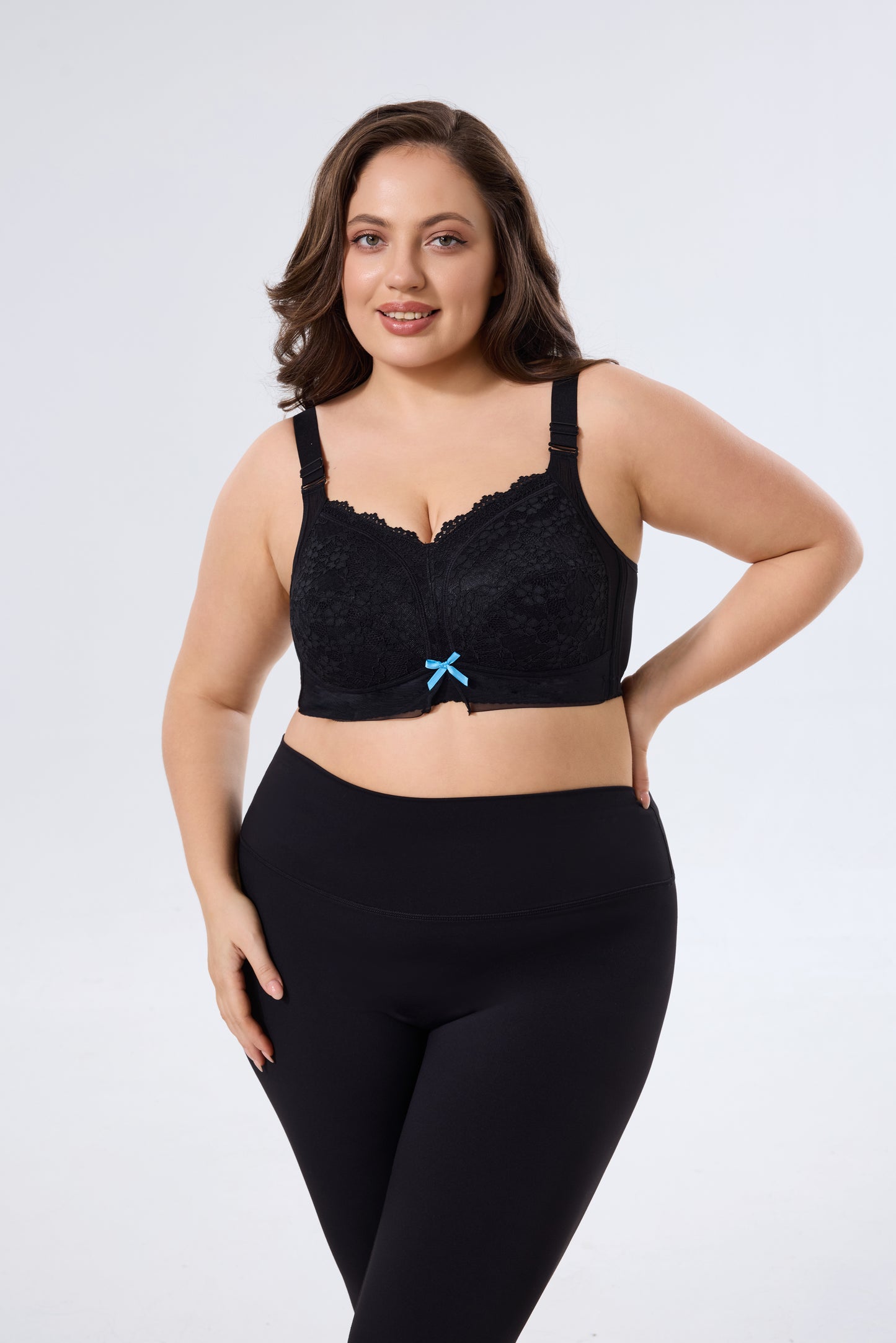 Breathable Full-Coverage Wireless Bra with Cute Bow