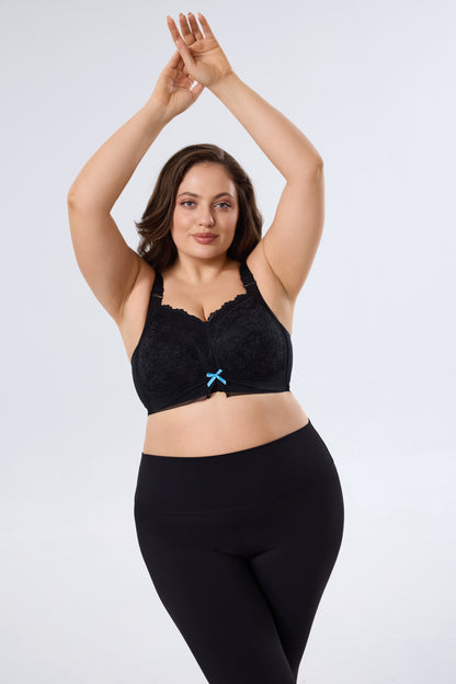 Breathable Full-Coverage Wireless Bra with Cute Bow