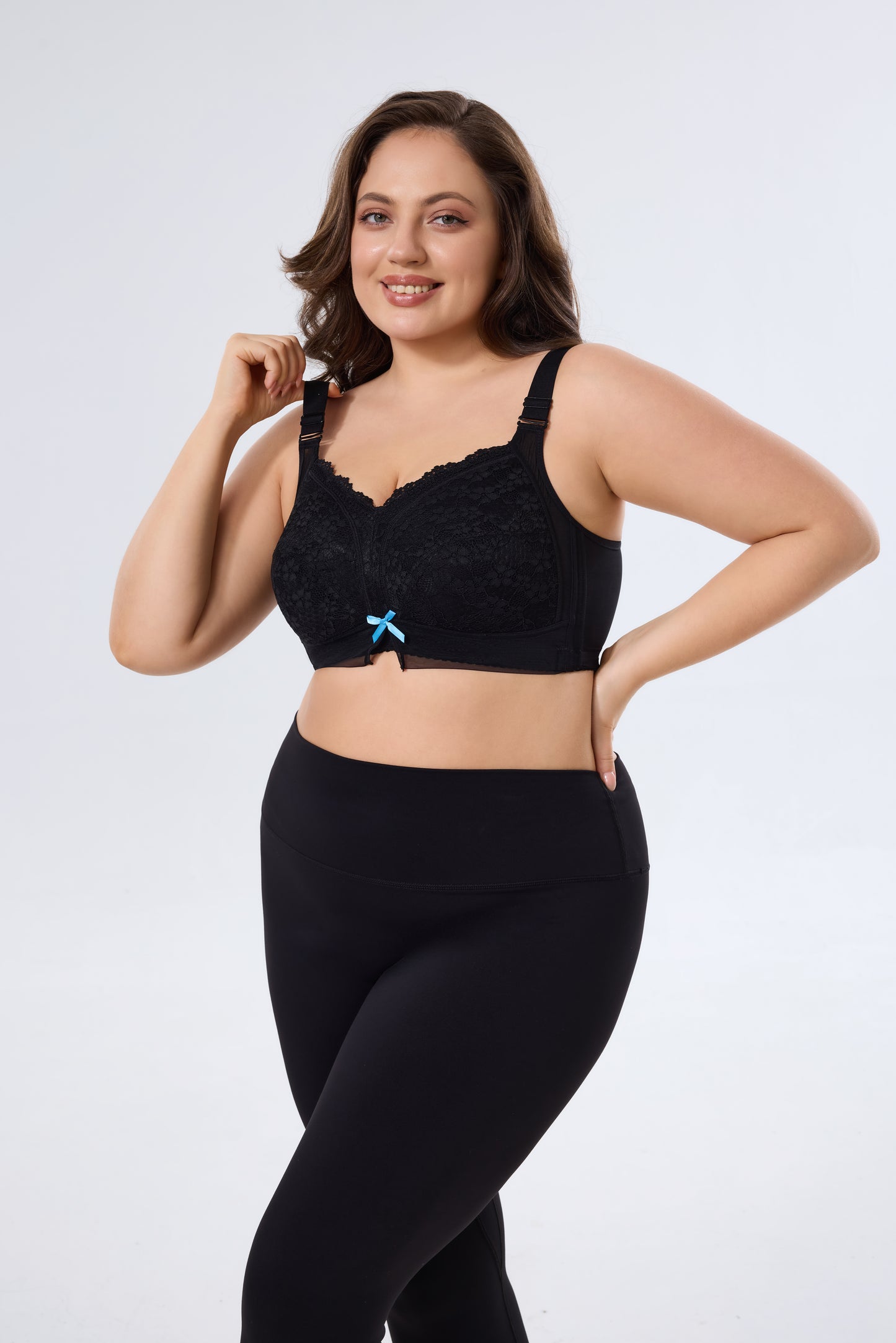 Breathable Full-Coverage Wireless Bra with Cute Bow