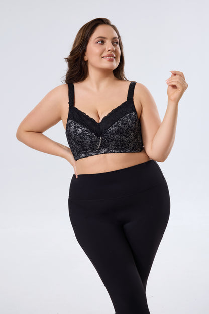 Wireless Full Coverage Lace Support Bra