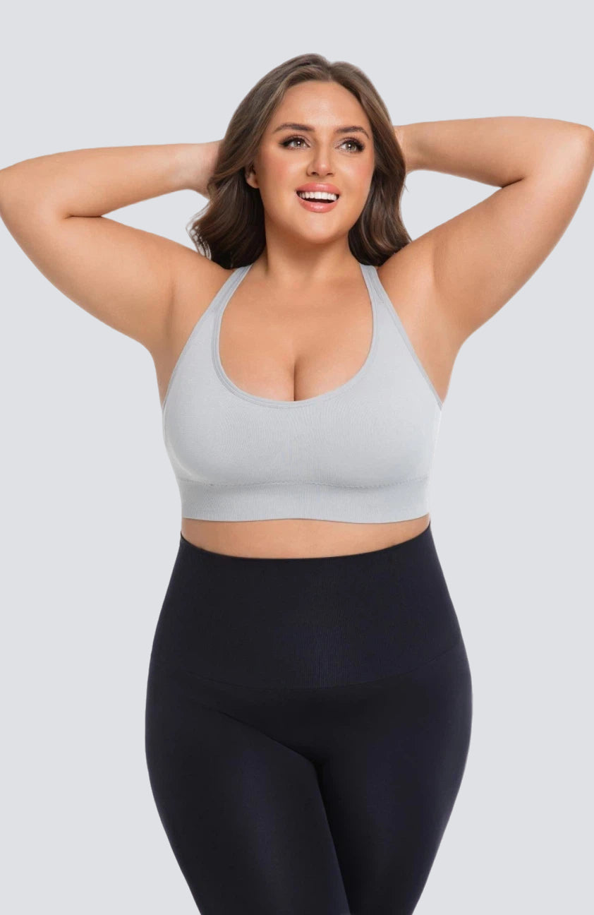 Seamless Sports Bra with Back-Smoothing Support