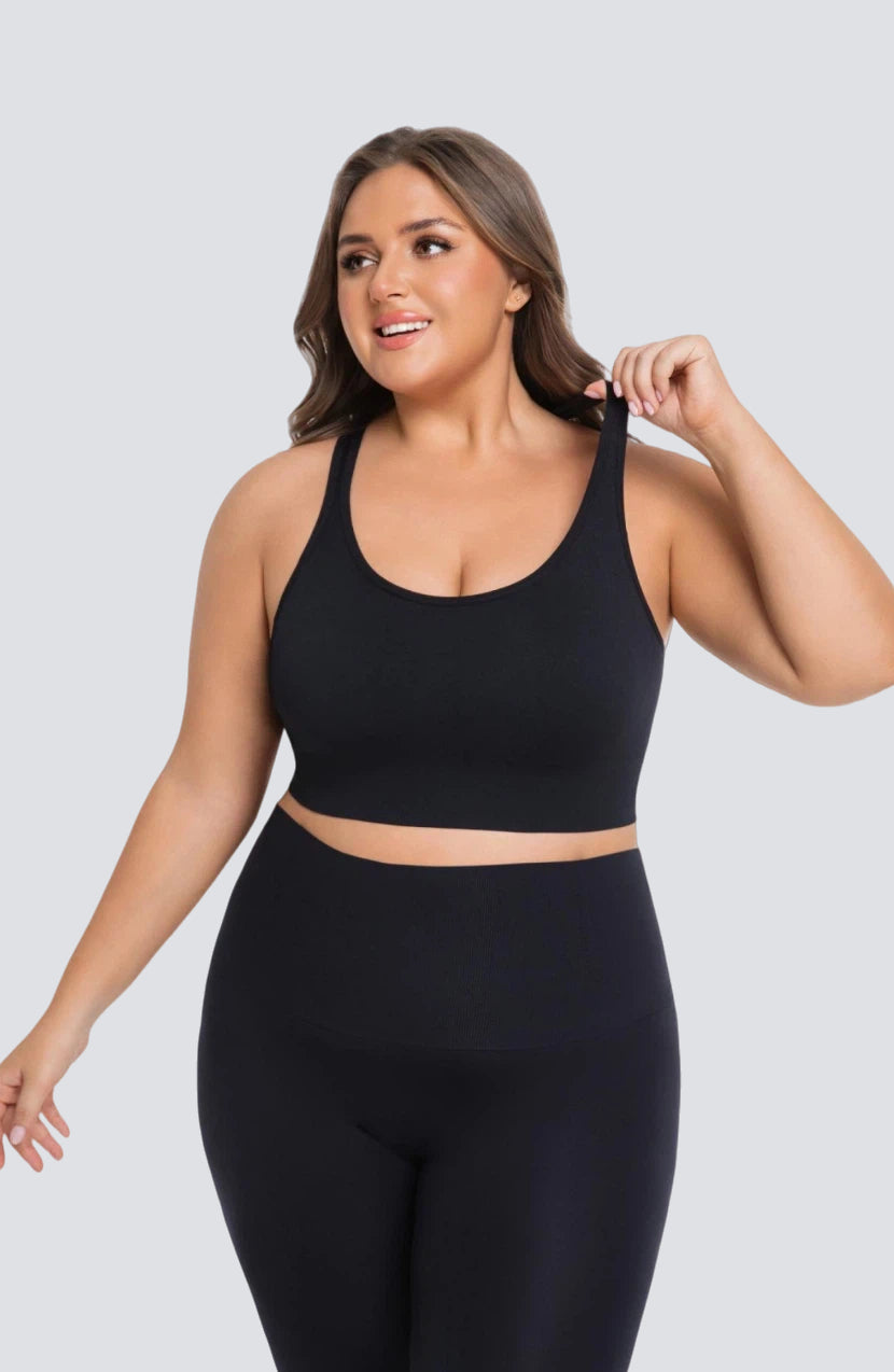 Seamless Sports Bra with Back-Smoothing Support