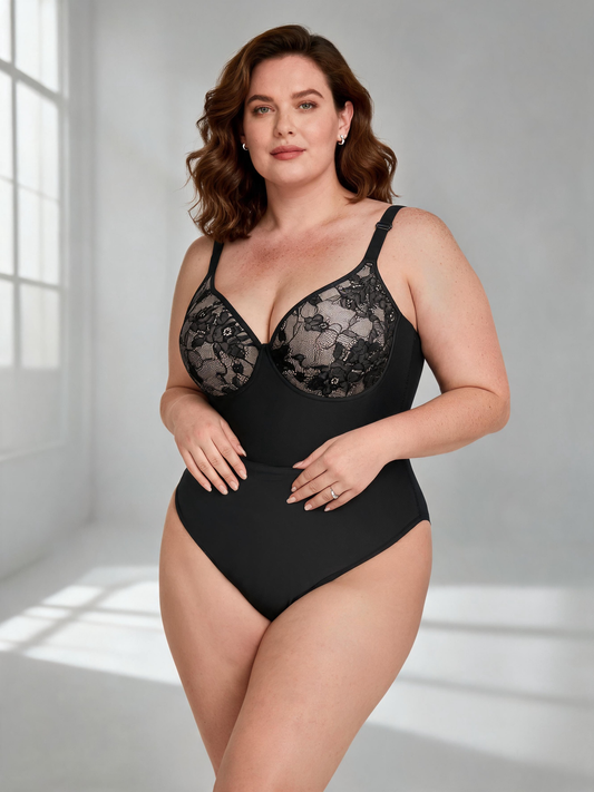 Plus Size Breathable Mold Cup Shaping Nylon Bodysuit