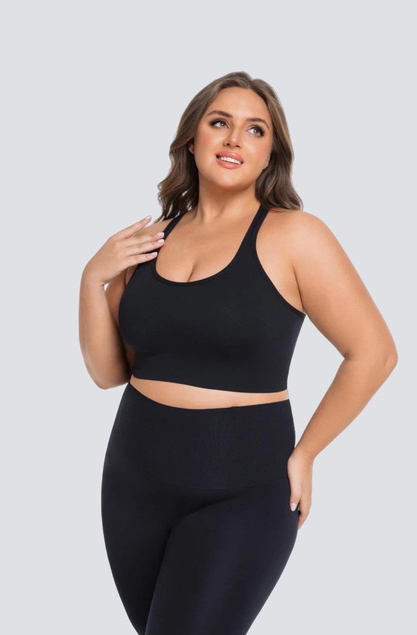 Seamless Sports Bra with Back-Smoothing Support