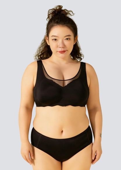Plus Size Comfort Push-Up Bra with Soft Support & Side Smoothing