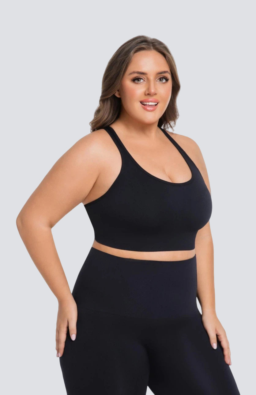 Seamless Sports Bra with Back-Smoothing Support